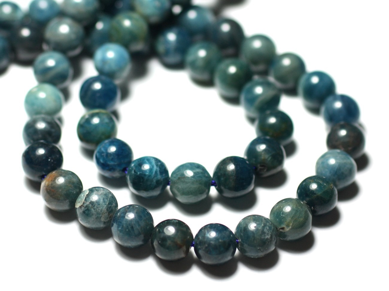 Collar De Apatita Azul Oscuro – Cuentas Facetadas Con Broche Plateado – Hecho A Mano, Ideal Para Regalos Especiales