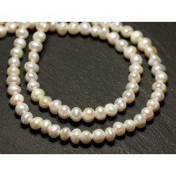 10pz - Sfere di perle coltivate d'acqua dolce 4-5mm Bianco iridescente - 8741140020924 