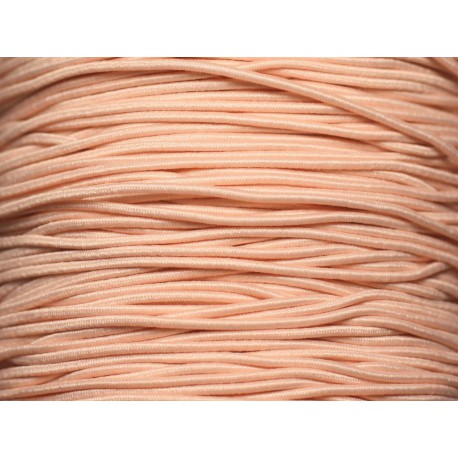 5 mètres - Fil Cordon Tissu Elastique 1mm Rose Saumon clair Pastel - 8741140018785 