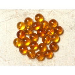 1pc - Perles Ambre naturelle jaune orange Boule 10mm - 8741140015500 