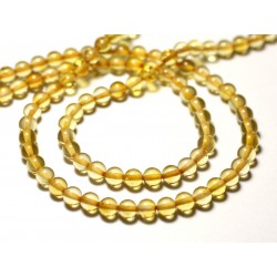 2pc - Perles d'Ambre naturelle jaune Boules 5mm - 8741140014084 