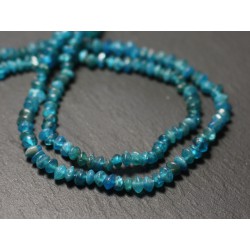 20pc - Perles de Pierre - Apatite bleu vert Rondelles Boulier 3-5mm - 8741140012127 