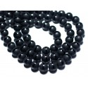 5 Stück - Steinperlen - Onyx Schwarz matt sandgestrahlt matt mattiert Line Balls 8mm - 8741140007918 