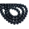 5pc - Perles de Pierre - Onyx Noir mat sablé givré Ligne Boules 8mm - 8741140007918 