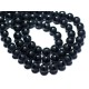 6pc - Perles de Pierre - Onyx Noir mat sablé givré Ligne Boules 10mm - 8741140007925 