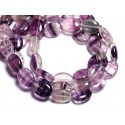 2pc - Stone Beads - Purple Fluorite Oval 16x12mm - 8741140005167 