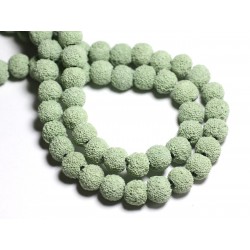 10pc - Perles de Pierre - Lave Boules 10mm Vert Turquoise Menthe - 8741140001190 