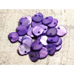 10pc - Perles Breloques Pendentifs Nacre Pommes 12mm Violet 4558550011121 