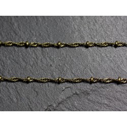 1 mètre - Chaîne Mailles et Perles Métal Bronze Qualité 1.8 - 2mm   4558550008220 