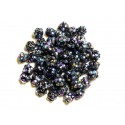 10pc - Resin Shamballas Beads 8x5mm Black and Multicolor 4558550008282