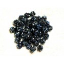 10pc - Shamballas Beads Resin 8x5mm Black Blue and Multicolor 4558550008893