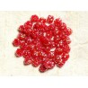 10pc - Perles Shamballas Résine 8x5mm Rouge et Multicolore 4558550008916