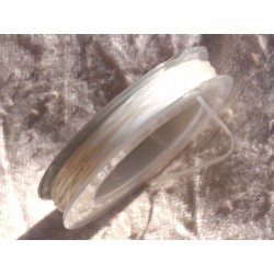Bobine 10 mètres - Fil Elastique Fibre 0.8-1mm Blanc Transparent - 4558550015013 