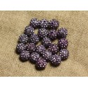 10pc - Polymer Bead and Glass Strass 8mm Purple and Mauve 4558550022721 