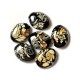 2pc - Perles en Verre Ovales 25x20mm Noir et Jaune 4558550030696