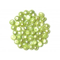 Fil 38cm 47pc env - Perles culture eau douce Boules Palets 7-9mm Vert clair anis 