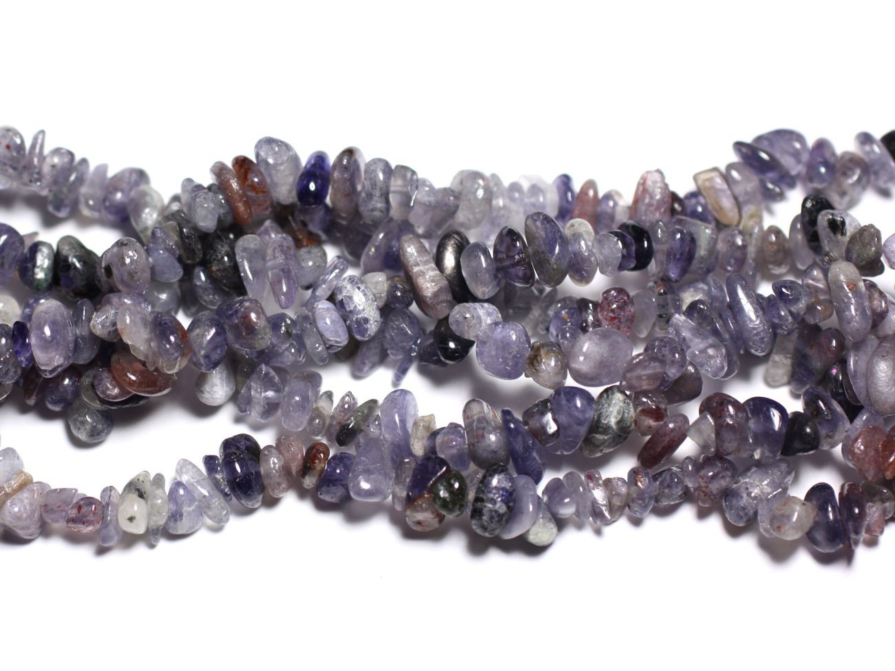 Filo 89 cm circa 340 pz - Perline di pietra - Iolite Cordierite Rocailles  Chips 5-10 mm - www.123perles.com