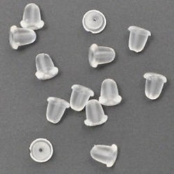 1000pc - Tipps für Chips Haken Ohrringe Kunststoff Silikon 4mm - 7427039730198