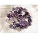 10pc - Perles de Pierre - Fluorite Violette Boules 8mm - 7427039732796