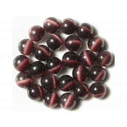 4pc - Perles en Verre Oeil de Chat Boules 12mm Gris Argenté 4558550038715