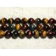 1 Fil 39cm Perles de Pierre - Oeil de Tigre Taureau Faucon Boules 14mm 