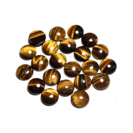 2pc - Piedra de cabujones - Ojo de tigre redondo 8mm marrón negro oro bronce - 4558550035288
