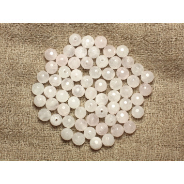 20pc - Perles de Pierre - Quartz Rose Boules Facettées 4mm   4558550023421