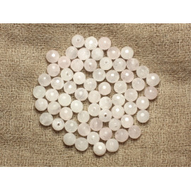 20pc - Perles Pierre Quartz Rose Boules Facettées 4mm rose clair - 4558550023421