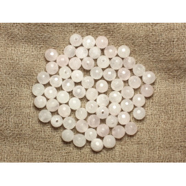 20pc - Stone Beads - Rose Quartz Faceted Balls 4mm 4558550023421