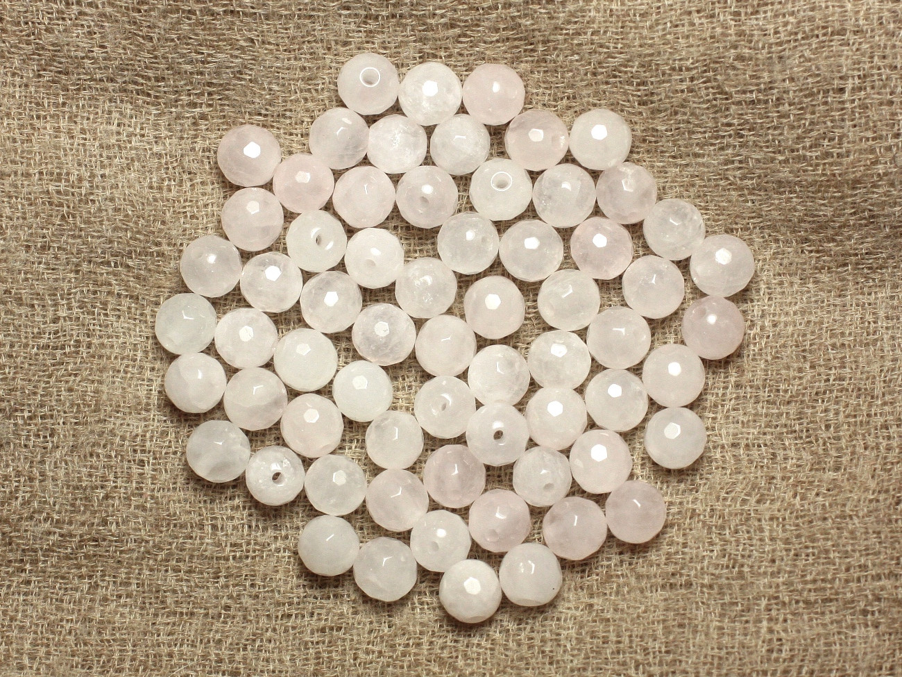 20pc - Perles de Pierre - Quartz Rose Boules Facettées 4mm   4558550023421