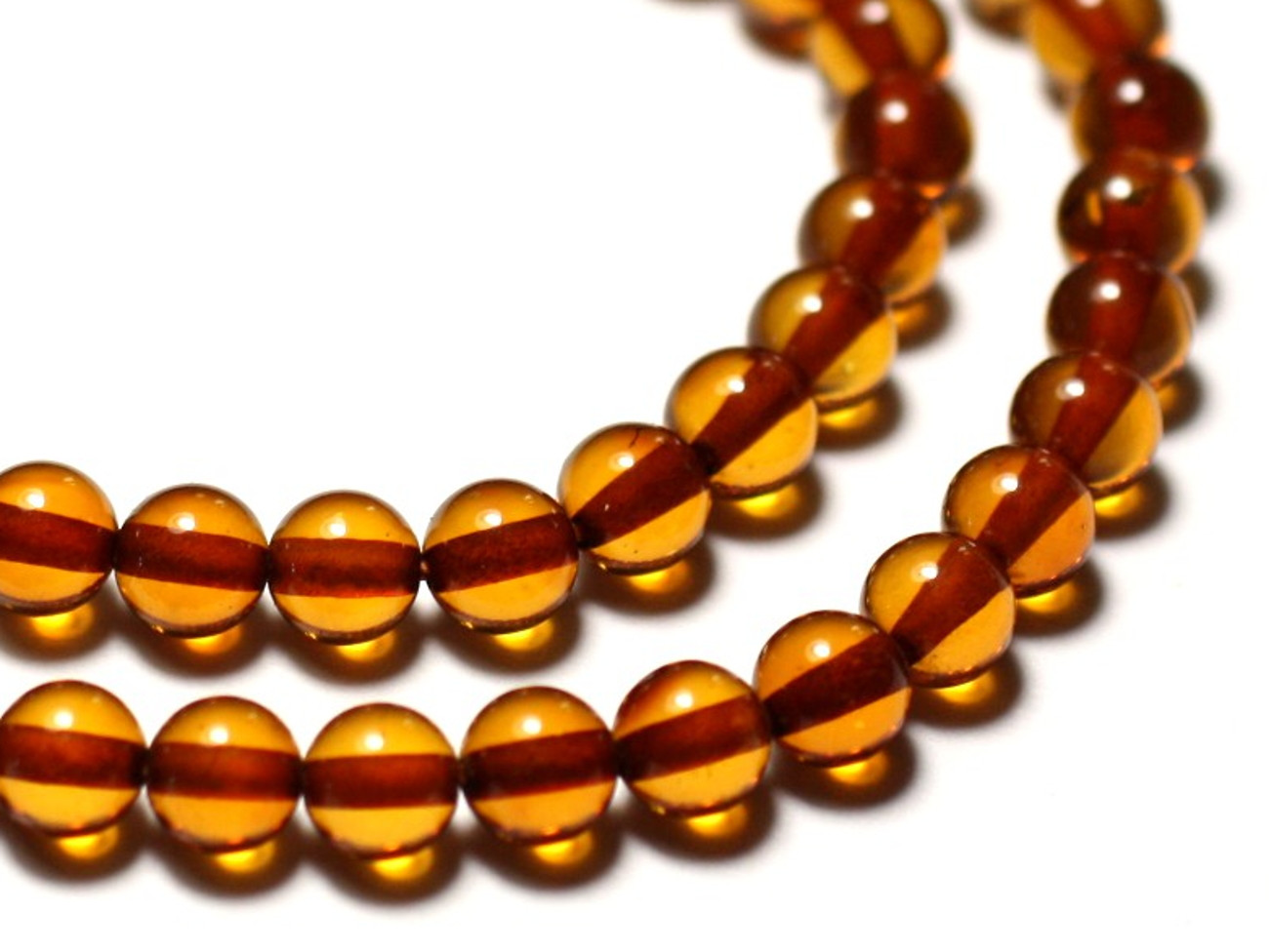 1pc - Perles Ambre naturelle jaune orange Boule 9-10mm - 8741140015494