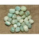 Fil 39cm 50pc environ - Perles Pierre Amazonite Nuggets 5-10mm bleu turquoise blanc