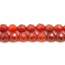 10pc - Perles de Pierre - Cornaline Boules Facettées 6mm   4558550023728 