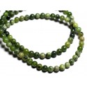 10pc - Perles Pierre - Jade Nephrite Canada Boules 6mm vert kaki jaune - 7427039737289