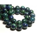 Fil 39cm 93pc env - Perles de Pierre - Chrysocolle Boules 4mm