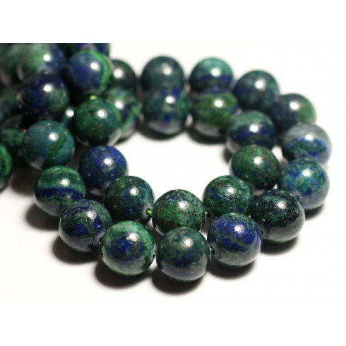 Fil 39cm 86pc environ - Perles Pierre - Chrysocolle Boules 4mm bleu vert