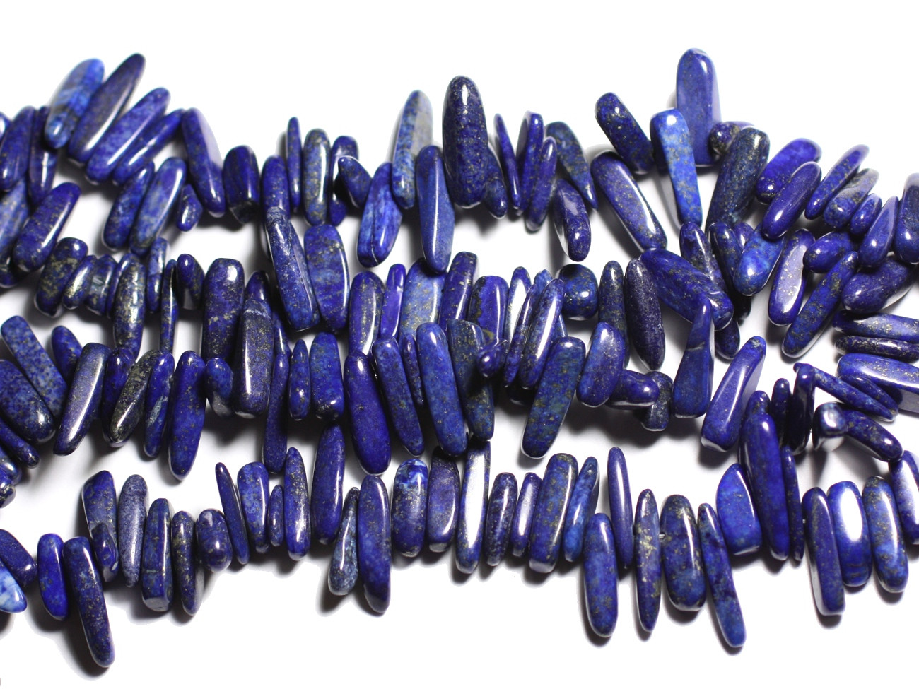 10Stk - Steinperlen - Lapislazuli Steingärten Chips Batonnets 10-22mm Golden Midnight Royal Blue - 7427039737517