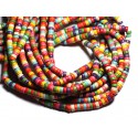 Fil 39cm 170pc environ - Perles Pierre Turquoise Synthese Rondelles Heishi 4x2mm Multicoloremm Multicolore