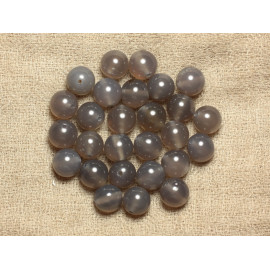 2pc - Perles de Pierre - Agate Grise Boules 16mm   4558550001955