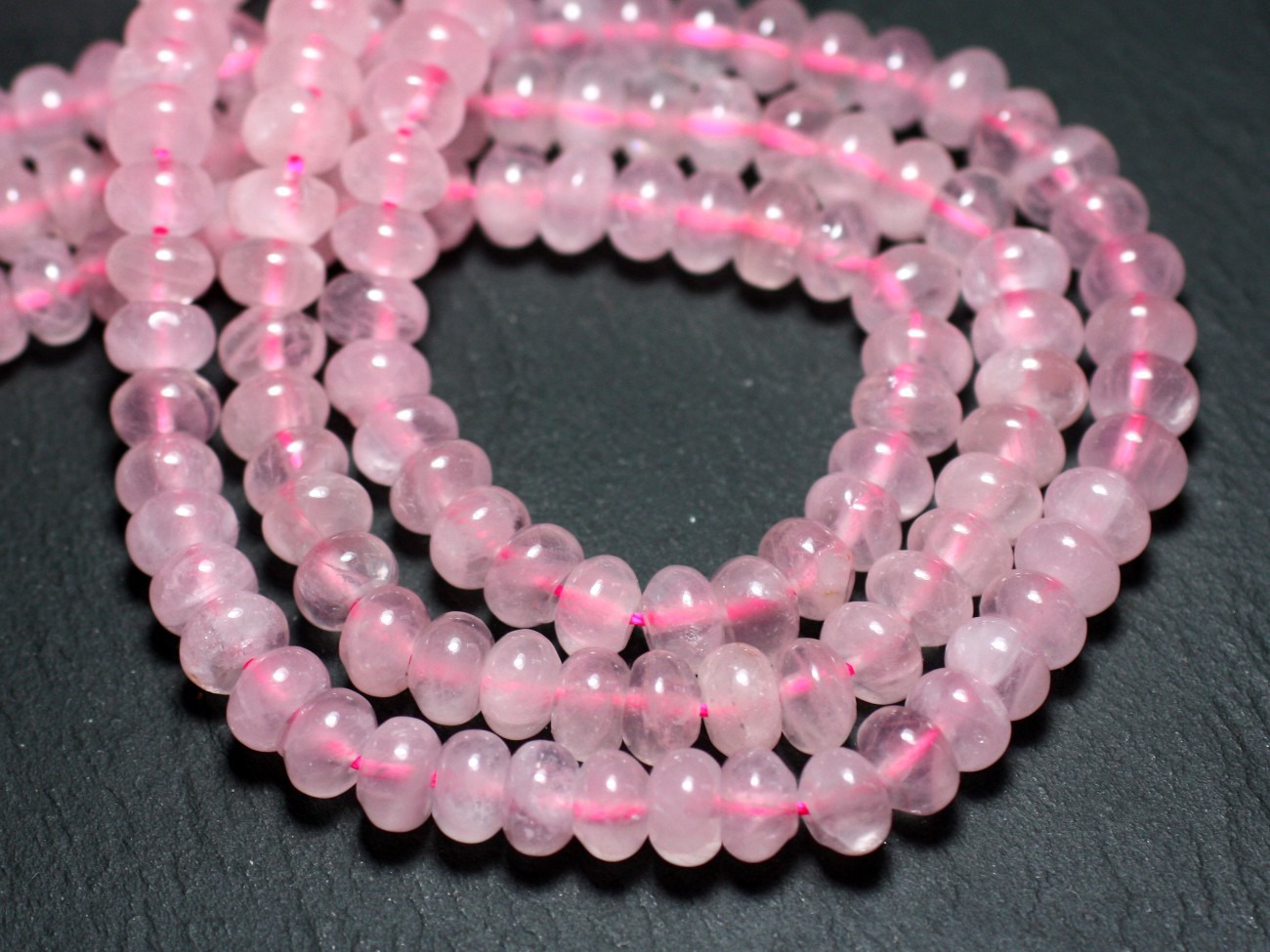 10pc - Perles de Pierre - Quartz Rose Rondelles 8x5mm -  8741140007956 