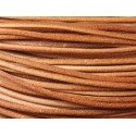 Echeveau 90 mètres environ - Fil Corde Cordon Cuir Véritable Rond 2mm Beige - 7427039738095