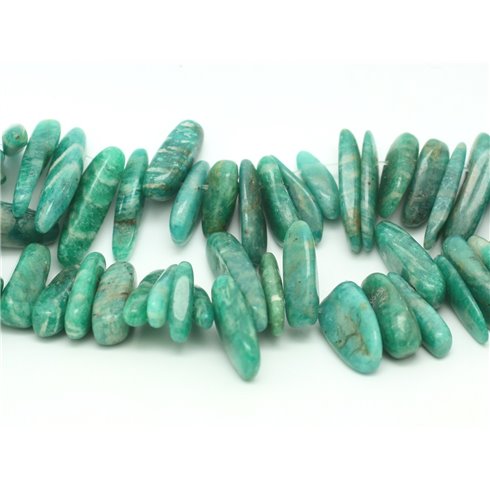 10pc - Perles de Pierre - Chips Rocailles Batonnets Amazonite Russie 12-22 mm - 4558550036292