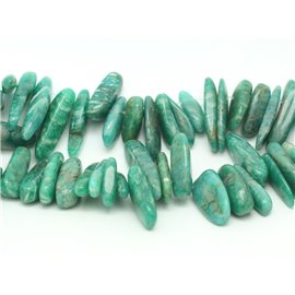 10pc - Perles de Pierre - Amazonite Russie Chips Batonnets 8-20mm - 4558550036292