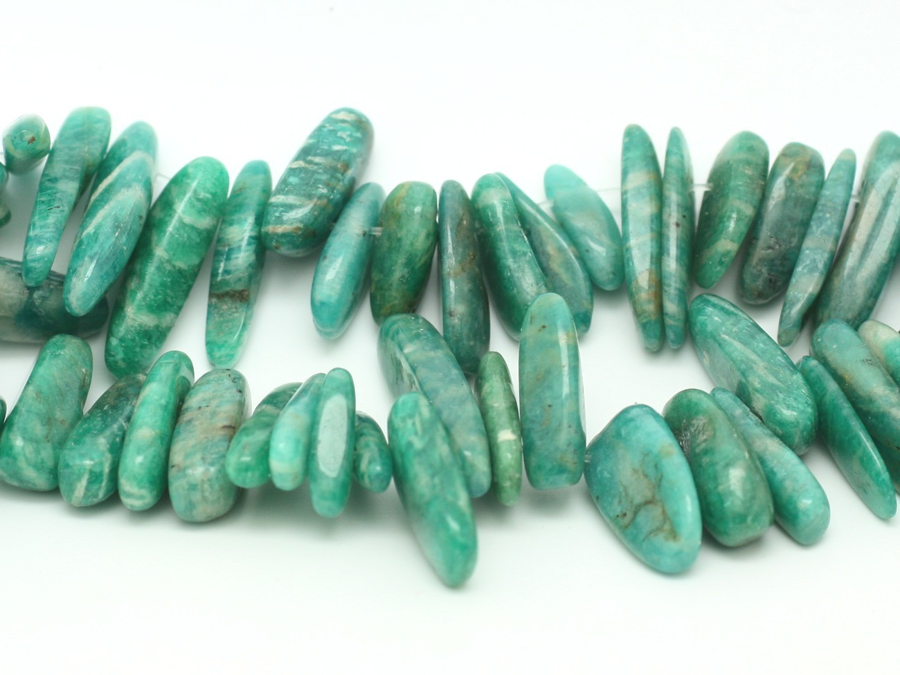 10pc - Perles de Pierre - Chips Rocailles Batonnets Amazonite Russie 12-22 mm - 4558550036292