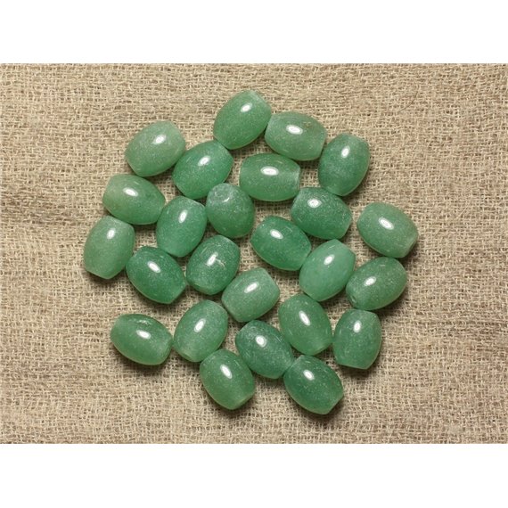 5pc - Perles de Pierre - Aventurine Verte Tonneaux 10x8mm