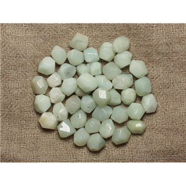 5pc - Perles de Pierre - Amazonite Facettée Nuggets 8mm