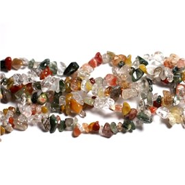 140pc approx. - Stone Beads - Multicolored Quartz Rutile Rockeries Chips 5-10mm - 4558550101853