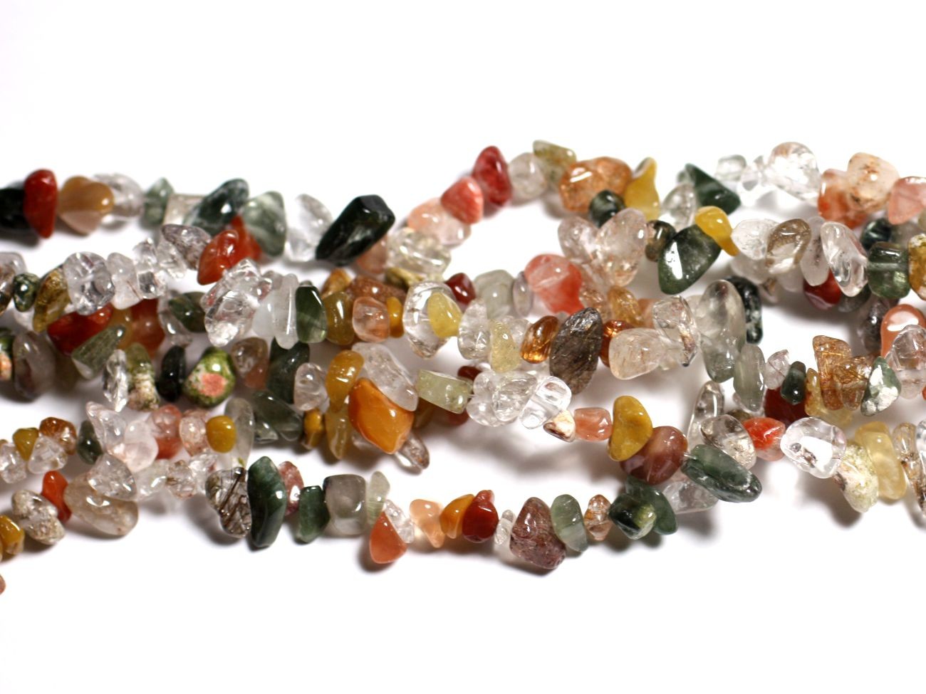 140pc env - Perles Rocailles Chips de Pierre Quartz Multicolore 5-12mm - 4558550101853