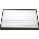 1pc - Présentoir bijoux bagues plateau 35cm x 24cm simili cuir blanc  -  4568550000049