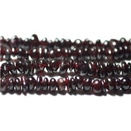 50pc - Stone Beads - Red Garnet Bordeaux Rockeries Chips 4-10mm - 8741140022454 